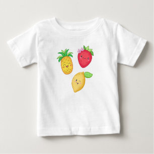 Niedliche Früchte Erdbeere Lemon Ananas Sommer Baby T-shirt