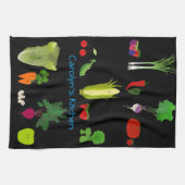 Niedliche Früchte und Veggies personalisiert Küchentuch (Horizontal)