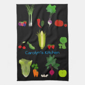 Niedliche Früchte und Veggies personalisiert Küchentuch (Vertikal)