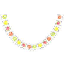 Niedliche Fruchtkindergeburtstags-Flaggenfahne