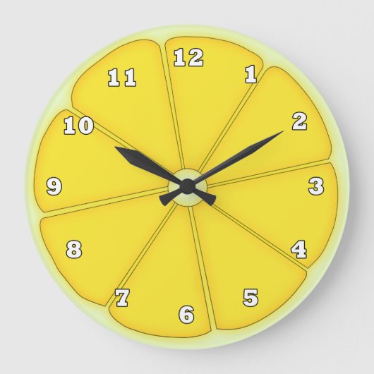 Niedliche Fruchtküchenuhr von Lemon Große Wanduhr (Vorderseite)