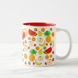 Niedliche Fruchtmuster Lebensmittel Vegetarisches  Zweifarbige Tasse