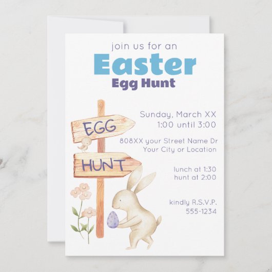 Niedliche Frühjahrseiferjagd Einladung (Vorderseite)