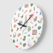 Niedliche Frühjahrsfest-Ostersonne Große Wanduhr (Winkel)