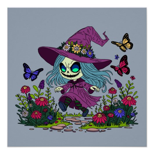 Niedliche Frühjahrshexe Poster (Vorderseite)