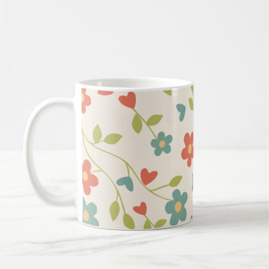 Niedliche Frühlingsblumen - Kaffeetasse (Links)