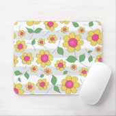Niedliche Frühlingsblumen Kinder zeichnend Mousepad (Mit Mouse)