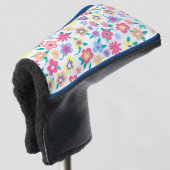 Niedliche Frühlingsblüten Muster Schüssel Golf Headcover (3/4 Vorderseite)
