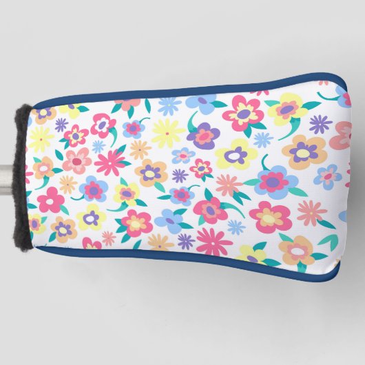 Niedliche Frühlingsblüten Muster Schüssel Golf Headcover (Vorderseite)