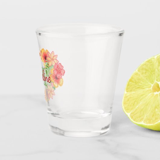 Niedliche Frühlingsflorenfarbe Schnapsglas (Rechts)