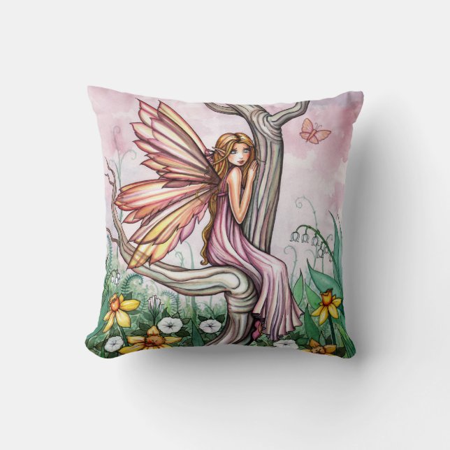 Niedliche Frühlingsheime Blume Faia di Daffodils P Kissen (Vorderseite)