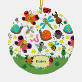 Niedliche Frühlingsinsekten Kinder Weihnachten Keramik Ornament (Vorne)