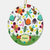 Niedliche Frühlingsinsekten Kinder Weihnachten Keramik Ornament (Links)