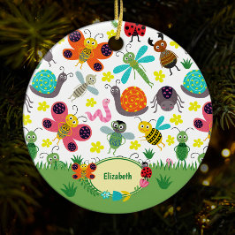 Niedliche Frühlingsinsekten Kinder Weihnachten Keramik Ornament
