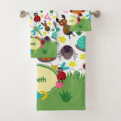 Niedliche Frühlingsinsekten Muster Kinder Bad Badhandtuch Set (Insitu)