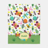 Niedliche Frühlingsinsekten Muster Kinder Fleecedecke (Vorderseite)