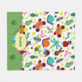 Niedliche Frühlingsinsekten Muster Kinder Fleecedecke (Vorderseite (Horizontal))