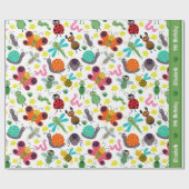 Niedliche Frühlingsinsekten Muster Kinder Name Alt Geschenkpapier (Flach)