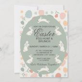 Niedliche Frühlingssonne Bunnies Ostereier Einladung (Vorderseite)