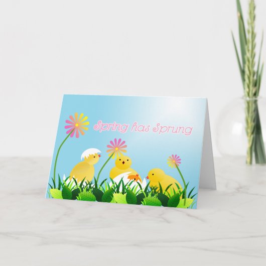 Niedliche Frühlingsstäbchen Feiertagskarte (Vorderseite)