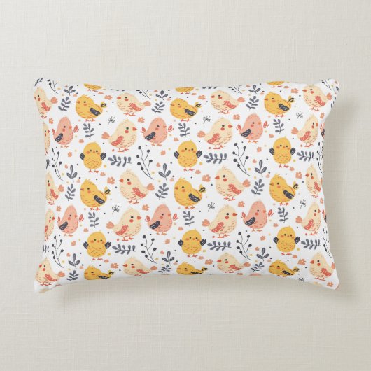 Niedliche Frühlingsstämme und Blumenmuster Dekokissen (Vorderseite)