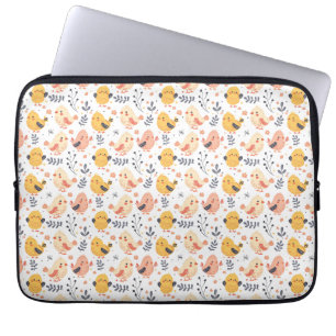 Niedliche Frühlingsstämme und Blumenmuster Laptopschutzhülle