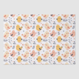 Niedliche Frühlingsstämme und Blumenmuster Seidenpapier