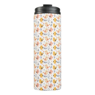 Niedliche Frühlingsstämme und Blumenmuster Thermosbecher