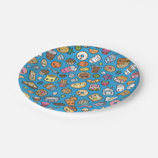 Niedliche Frühstücks-Nahrung Pappteller (Schrägansicht)