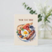 Niedliche Frühstücksfreunde fügen Text hinzu Postkarte (Stehend Vorderseite)