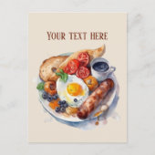 Niedliche Frühstücksfreunde fügen Text hinzu Postkarte (Vorderseite)