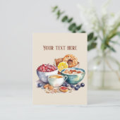 Niedliche Frühstücksfreunde fügen Text hinzu Postkarte (Stehend Vorderseite)