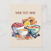 Niedliche Frühstücksfreunde fügen Text hinzu Postkarte (Vorderseite)