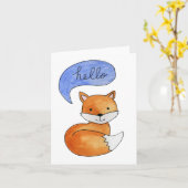 Niedliche Fuchs-Hallo-Karte Karte (Gelbe Blume)