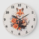 niedliche Fuchs-Liebhaber fügen Text Große Uhr hin (Vorderseite)