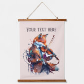 niedliche Fuchs Music Liebhaber fügen Text hinzu Wandteppich Mit Holzrahmen (Vorderseite)