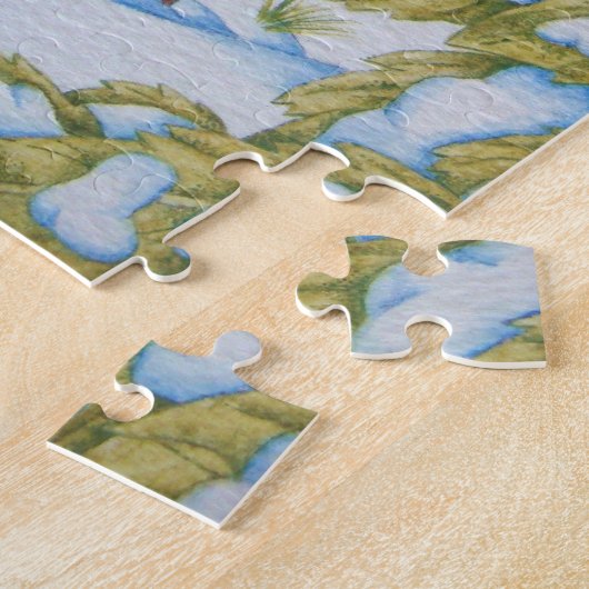 niedliche Fuchs und Kaninchen spielen Schneeszenen Puzzle (Seite)