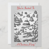 niedliche Fuchs- und Kaninchenschneefeste laden ei Einladung (Vorderseite)