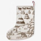 niedliche Fuchs- und Kaninchenschneeszene Kleiner Weihnachtsstrumpf (Rückseite)