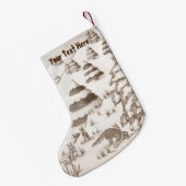 niedliche Fuchs- und Kaninchenschneeszene Kleiner Weihnachtsstrumpf (Rückseite (Hängend))