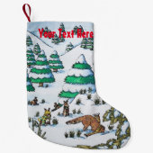 niedliche Fuchs- und Kaninchenschneeszene Kleiner Weihnachtsstrumpf (Vorderseite)