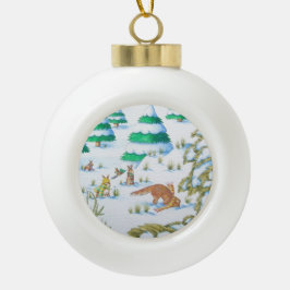 niedliche Fuchs- und Keramik Kugel-Ornament