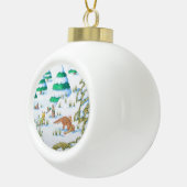 niedliche Fuchs- und Keramik Kugel-Ornament (Rechts)