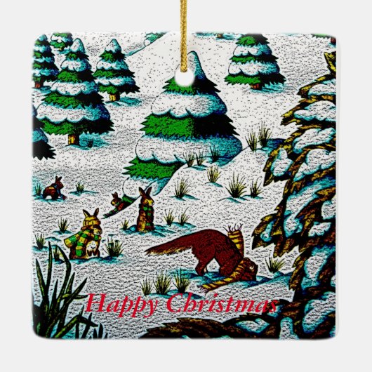 niedliche Fuchs- und Keramikornament (Rückseite)