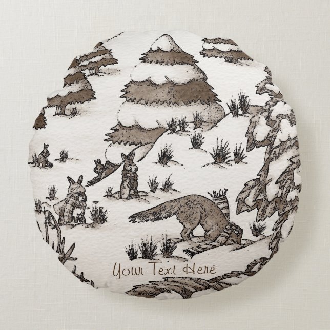 niedliche Fuchs- und Rundes Kissen (Vorderseite)