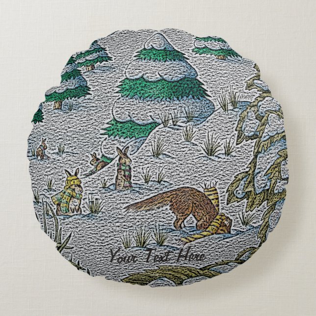 niedliche Fuchs- und Rundes Kissen (Vorderseite)