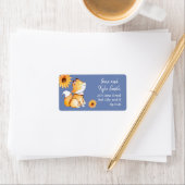 Niedliche Fuchs- und Sonnenblumen-Adressetiketten Adressaufkleber (Insitu)