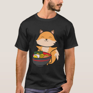 Niedliche Füchse essen Ramen Liebe Ramen und Füchs T-Shirt