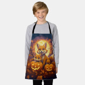 Niedliche Füchse feiern glückliches Halloween Schürze (Getragen)
