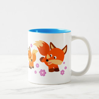 Niedliche Füchse für spielende Cartoon Zweifarbige Tasse